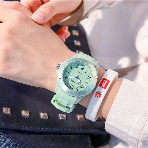 Fashion Silicone Women's Watches Simple Sport Ladies Quartz Wristwatches Ulzzang Brand Fresh Children Clock Gifts Relogio Feminino