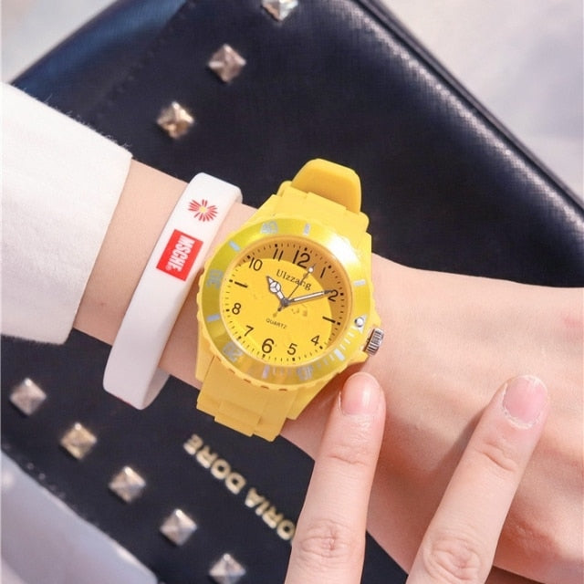 Fashion Silicone Women's Watches Simple Sport Ladies Quartz Wristwatches Ulzzang Brand Fresh Children Clock Gifts Relogio Feminino