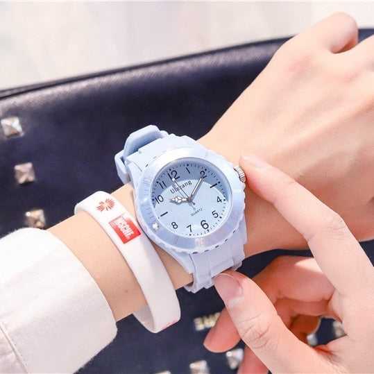 Fashion Silicone Women's Watches Simple Sport Ladies Quartz Wristwatches Ulzzang Brand Fresh Children Clock Gifts Relogio Feminino