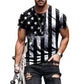 Men's American Flag  O-Neck Tops