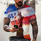 Men's American Flag  O-Neck Tops