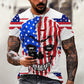 Men's American Flag  O-Neck Tops