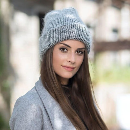 Women's Fur Knitted Beanie Cap