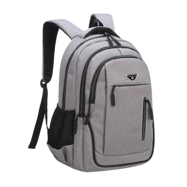 Big Capacity Men Backpack Laptop 15.6 Oxford Gray Solid High School Bags Teen College Student Back Pack Multifunctional Bagpack.