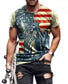 Men's American Flag  O-Neck Tops