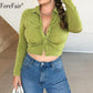 Women's Casual Long Sleeved Crop Top