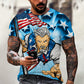 Men's American Flag  O-Neck Tops