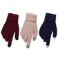 Women Winter Touch Screen Gloves Thicken Warm Knitted Stretch Gloves Imitation Wool Full Finger Outdoor Skiing Gloves