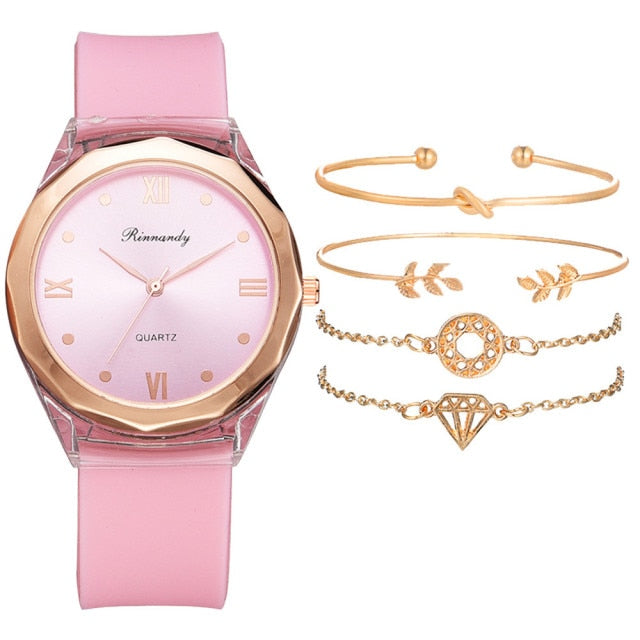 Simple Transparent plastic White Watches Women Fashion Casual Silicone strap Ladies Wristwatches Rome Dial Female Quartz Clock