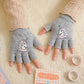 Women’s Plush Cat Fingerless Gloves