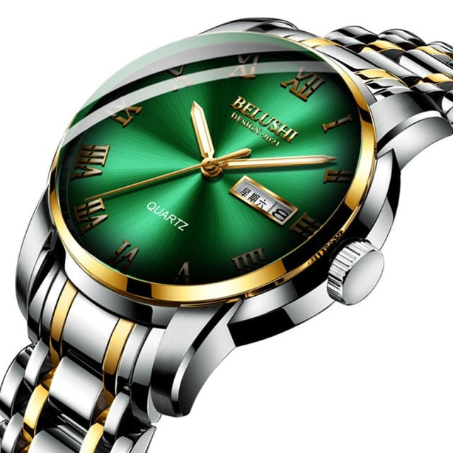 Men's Stainless Steel Luminous Quartz Watch