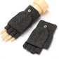 Winter Warm Thickening Wool Gloves Knitted Flip Fingerless Exposed Finger Thick Gloves Without Fingers Mittens Glove Women