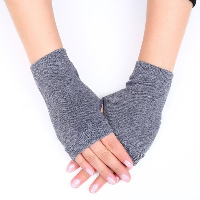 Winter Warm Thickening Wool Gloves Knitted Flip Fingerless Exposed Finger Thick Gloves Without Fingers Mittens Glove Women