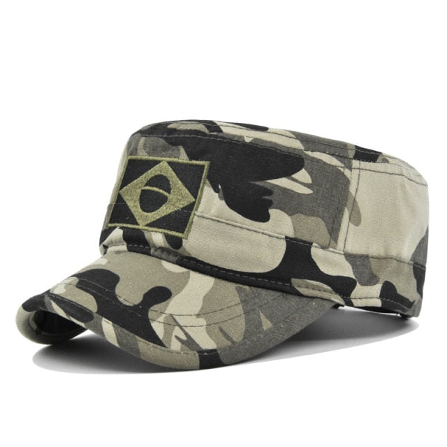 Men's Army Camouflage Brazil Flag Cap