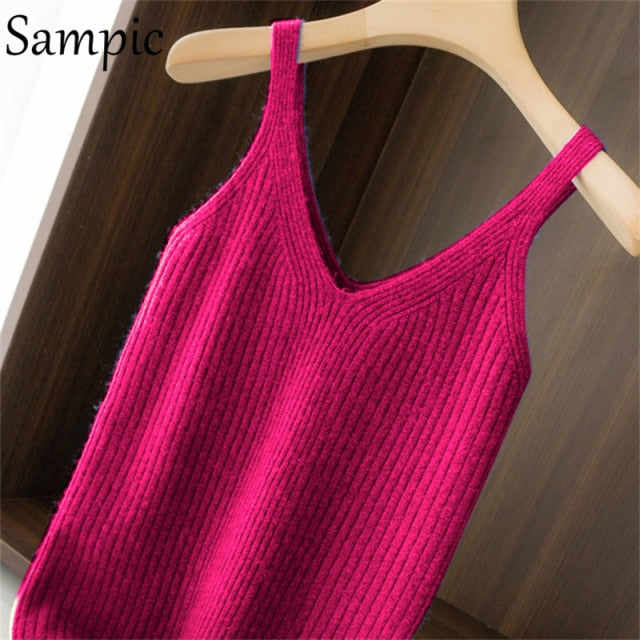 Sampic Cardigans Dress Women 2021 Winter Oversized V Neck Knitted Long Sleeve Cardigans Tops Casual Sexy Club Sweater Outwear.