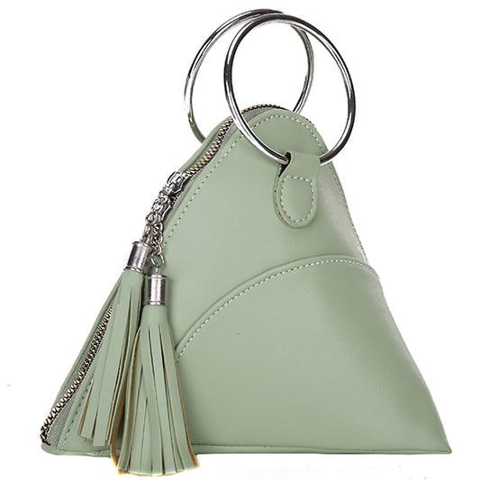 Fashion Tassel Top-handle Handbags Triangle Shape Women PU Solid Color Purses Fashion Female Phone Purses Ladies Bags.