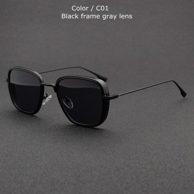 Unisex Designer Vintage Square Metal Frame Sunglasses