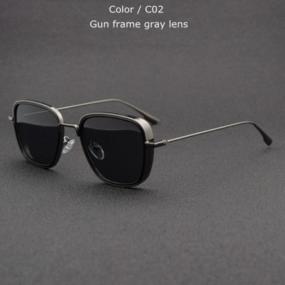 Unisex Designer Vintage Square Metal Frame Sunglasses