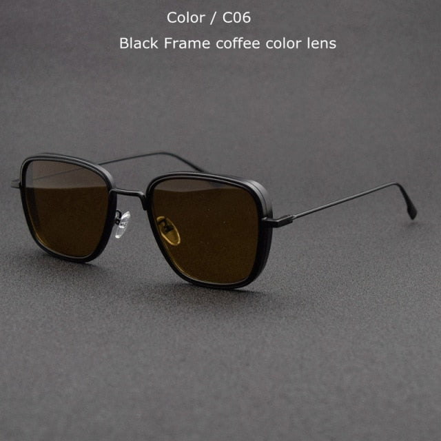 Unisex Designer Vintage Square Metal Frame Sunglasses