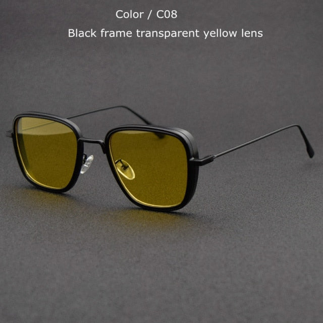 Unisex Designer Vintage Square Metal Frame Sunglasses