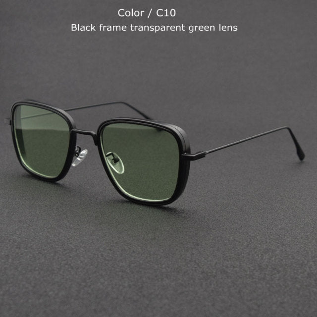 Unisex Designer Vintage Square Metal Frame Sunglasses