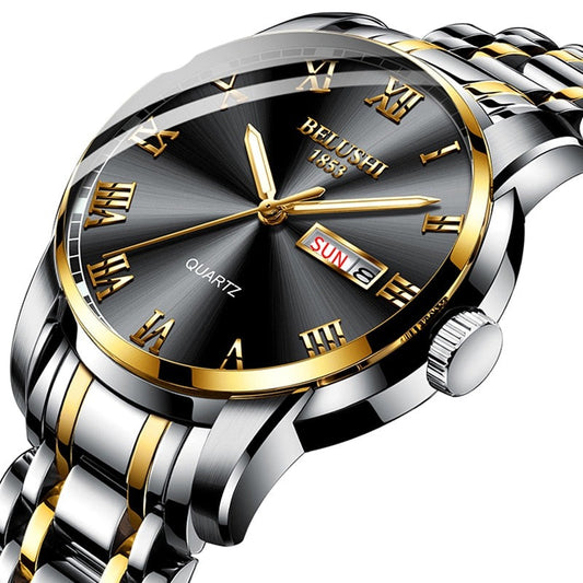 Men's Stainless Steel Luminous Quartz Watch