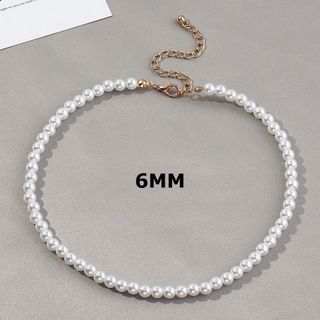 Women's Vintage Pearl Choker Necklaces