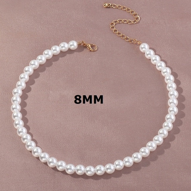 Women's Vintage Pearl Choker Necklaces