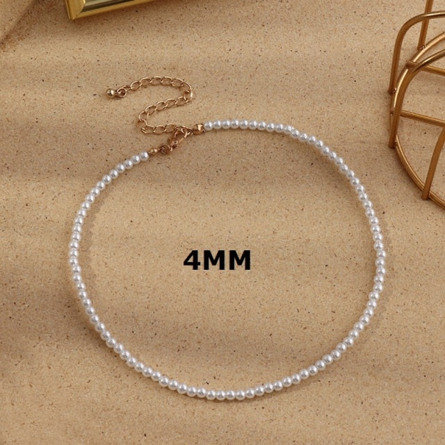 Women's Vintage Pearl Choker Necklaces