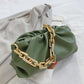 2021 Day Clutch Thick Gold Chains Dumpling Clip Purse Bag Women Cloud Underarm Shoulder Bag Pleated Baguette Pouch Handbag.