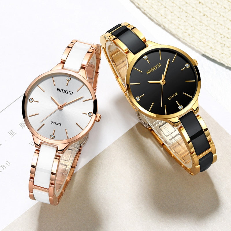 NIBOSI Women Wrist Watch 2022 Ceramic Bracelet Watches Ladies Creative Women&#39;s Watch Female Clock Relogio Feminino Montre Femme