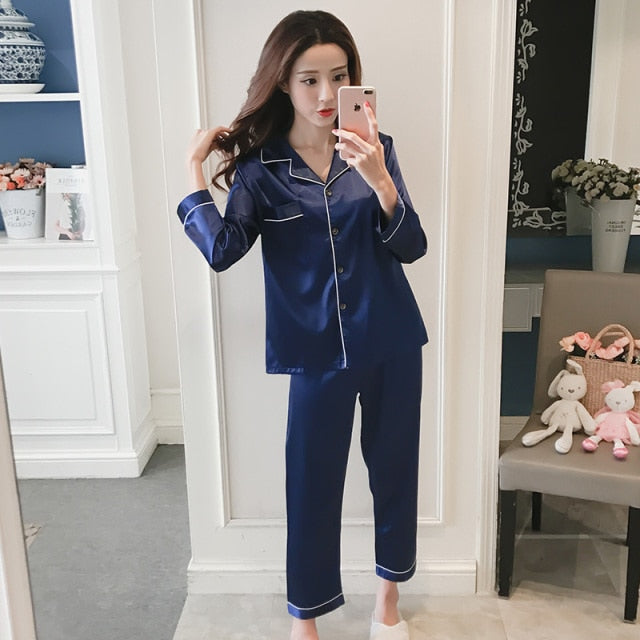 Women’s Two Piece Silk Pajamas