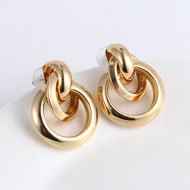 Women's Twist Metal Interweave Earrings