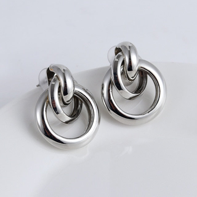 Women's Twist Metal Interweave Earrings