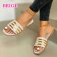 Women Sandals 2021 Summer Outdoor Beach Flip-flop Sandals Solid Fashion Gladiator Sandals Women Flats Casual Ladies Shoes.