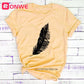 Women’s Casual Feather Print T-Shirt