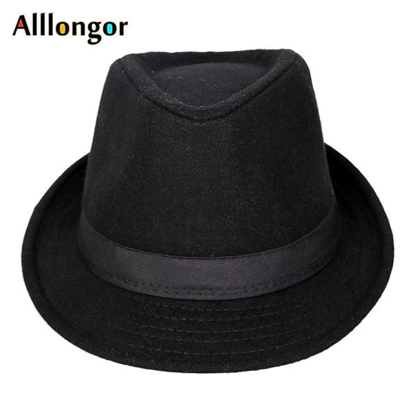 Men's Black panama Vintage gentleman hat