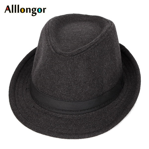 Men's Black panama Vintage gentleman hat