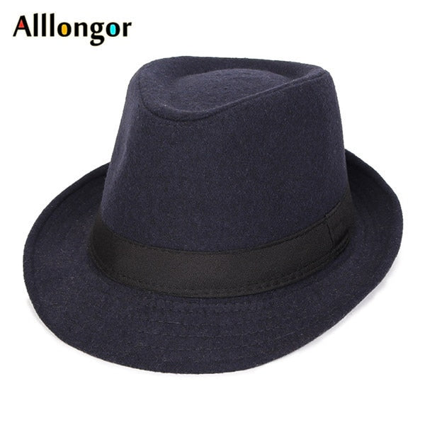 Men's Black panama Vintage gentleman hat