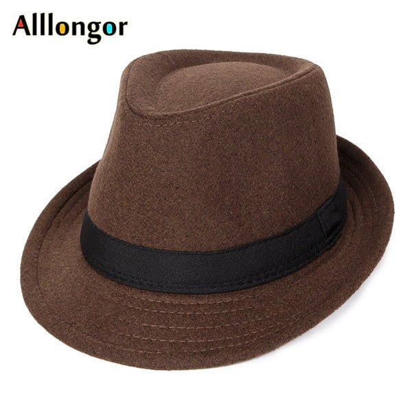 Men's Black panama Vintage gentleman hat