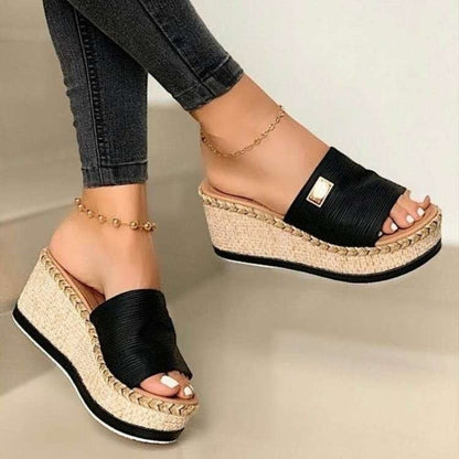 Womens High Heeled Wedge Sandals